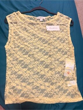 NWT Threaded Rose Yellow Lace Sleeveless Top purchased on Revolve